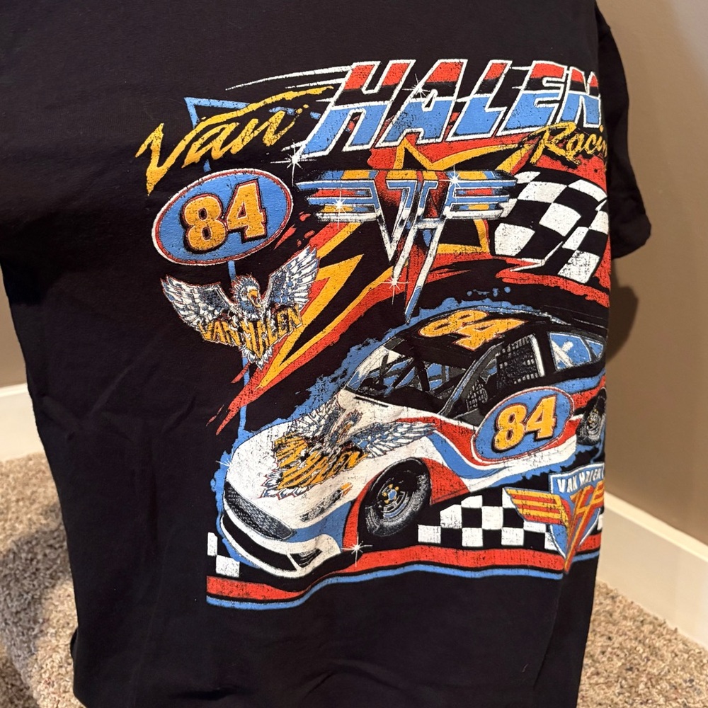 Van Halen racing-inspired graphic tee Black Size Medium - Picture 4 of 7